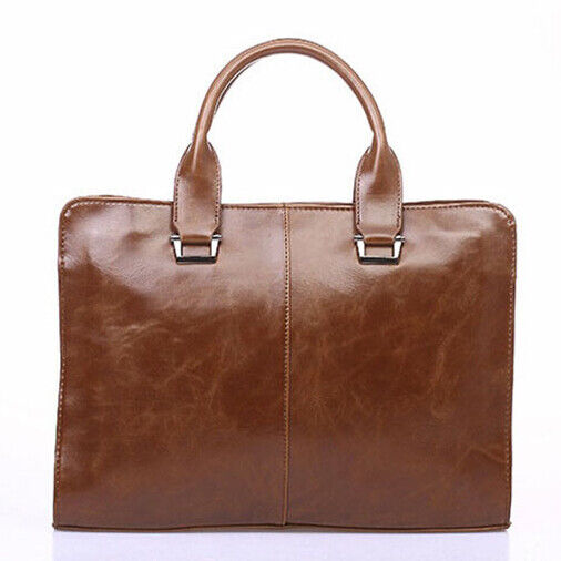 Men's Leather Shoulder Messenger Bags Business Work Bag Laptop Briefcase Handbag