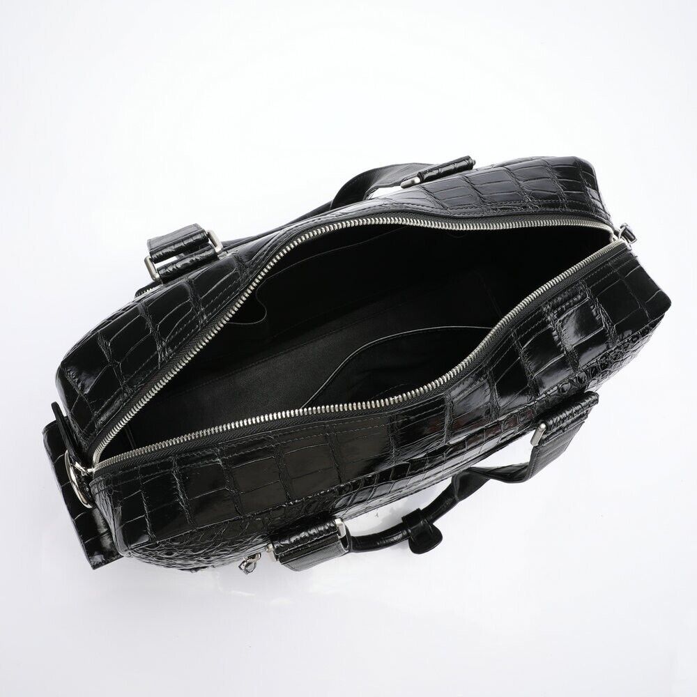 Real Crocodile Belly Skin Leather Bag Men's Travel Luggage Luxury Large Handbags