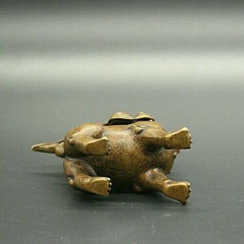 Chinese antique collection BrassUnicorn Sculpture incense Burner Statue