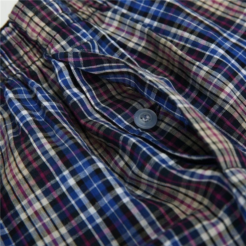 4-Pack Men's Boxer Shorts Woven Cotton Classic Plaid Underpants Loose Breathable