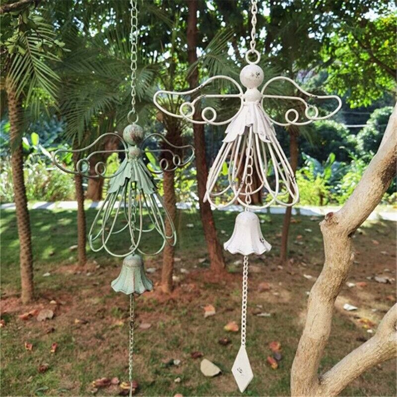 Angel Wind Chimes Iron Retro Decorative Bell Hanging Home Garden Courtyard Decor