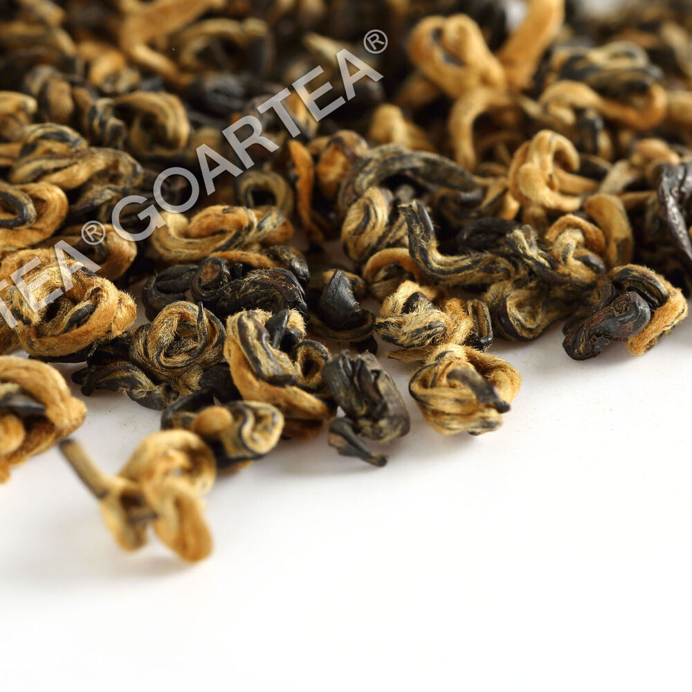 HELLOYOUNG 100g Supreme Yunnan Black Tea Fengqing Dian Hong Snail Golden Buds