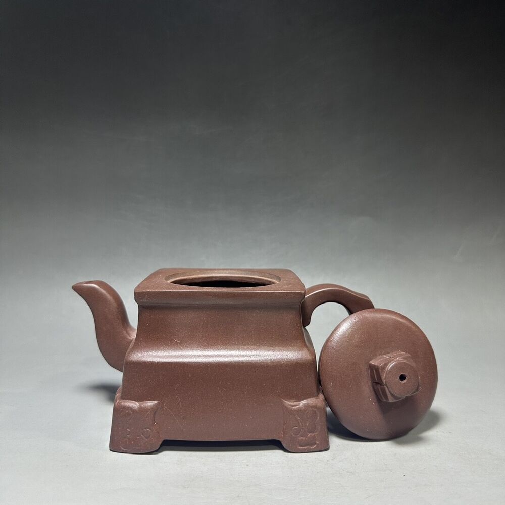 vintage chinese yixing purple clay teapot zisha ceremony carving Collectible art