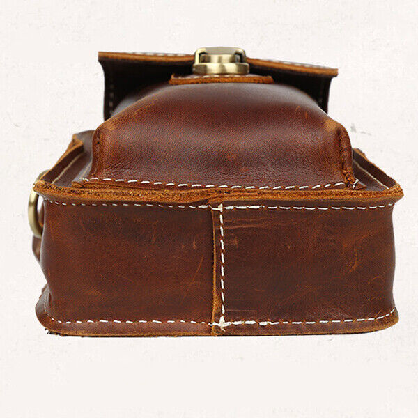 Men's New Rustic Leather Waist Bag Fanny Pack Belt Bag Pouch Small Shoulder Bag