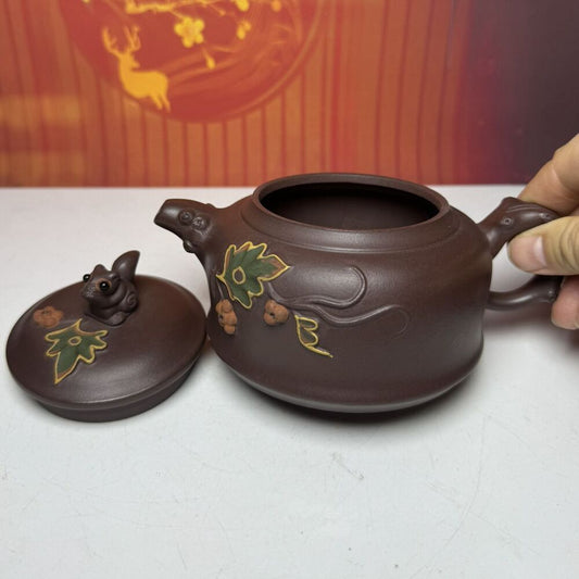 Chinese Yixing Purple Clay Teapot Tea Set Pot Zisha Ceramic Cute Decor Figurine
