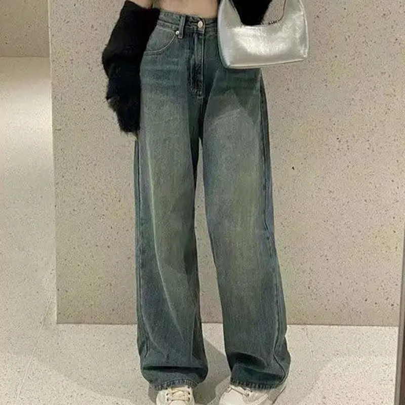 2023 Autumn High Waist Bagge Pants Woman Y2k Streetwear Loose Denim Trousers