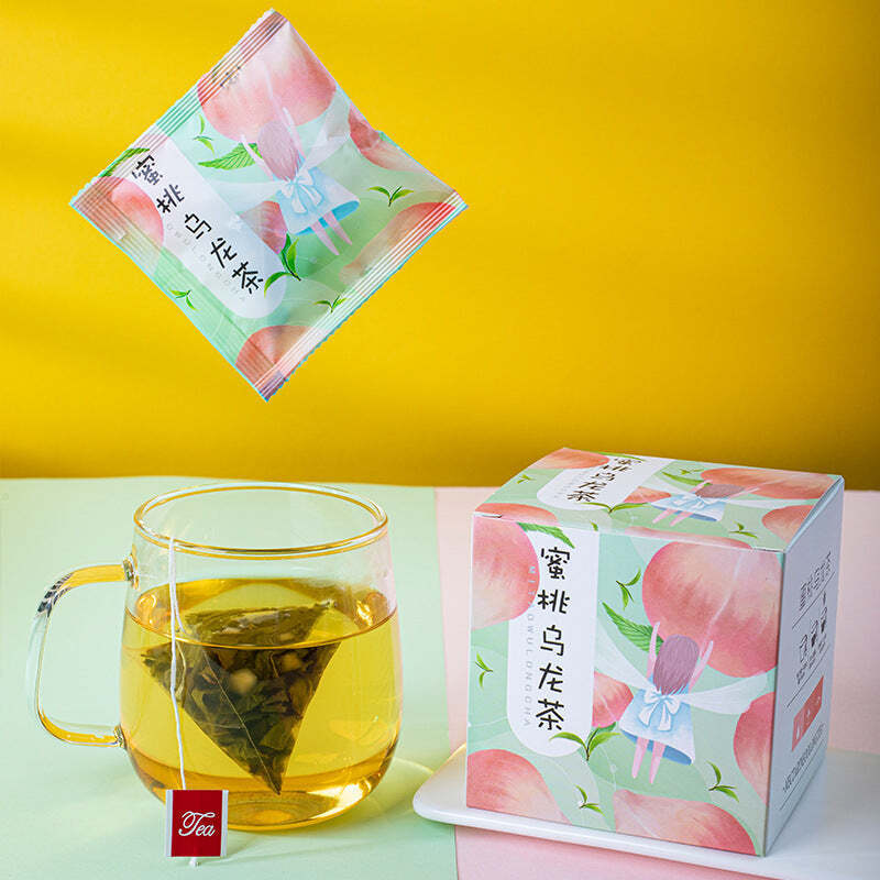 Peach Oolong Tea Triangle Package Chinese Fruit Green Tea Healthy Drink 10 Bags