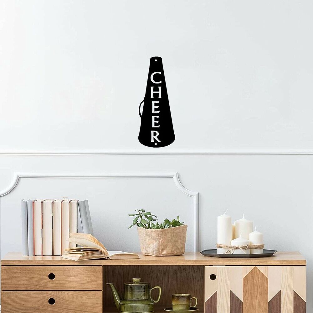 Cheer Megaphone-Metal Art Sign Pretty Artwork Wall Stickers Decor Accessories