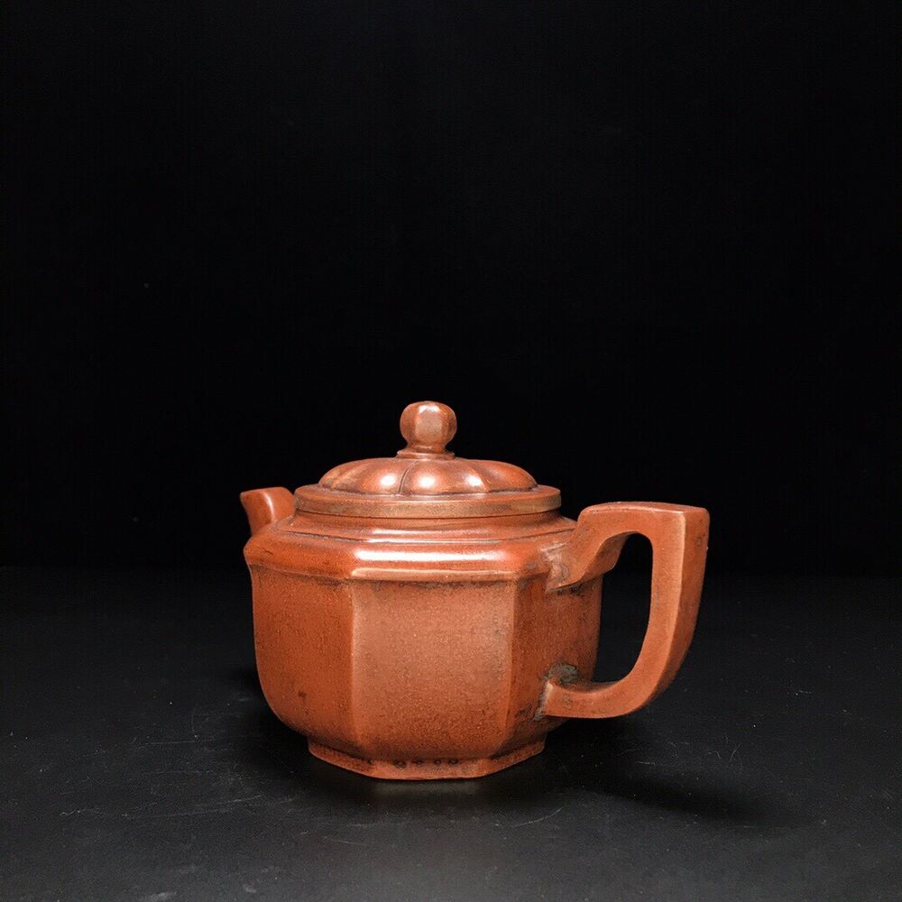 vintage chinese yixing purple clay teapot zisha ceremony carving Collectible art