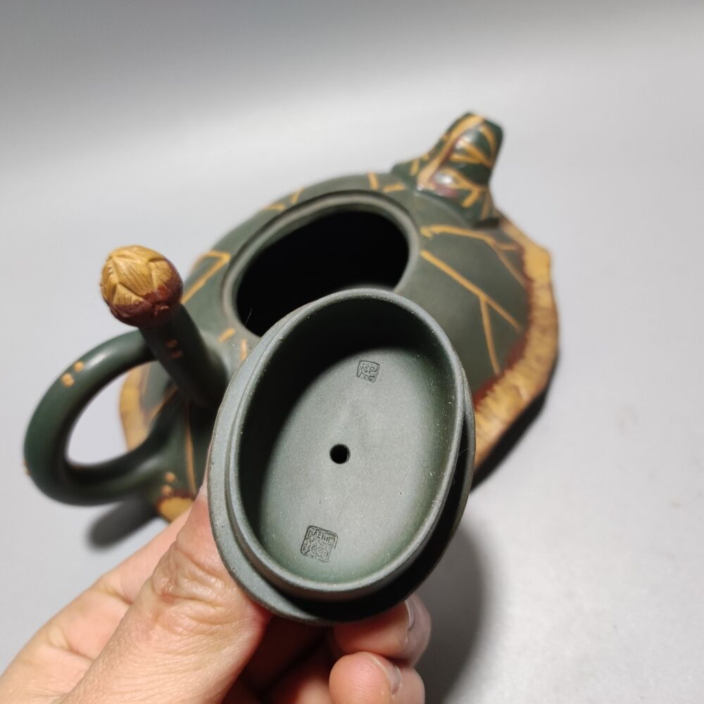 Vintage Chinese Yixing Purple Clay Teapot Zisha Ceremony Fine Lotus Leaf Teaware