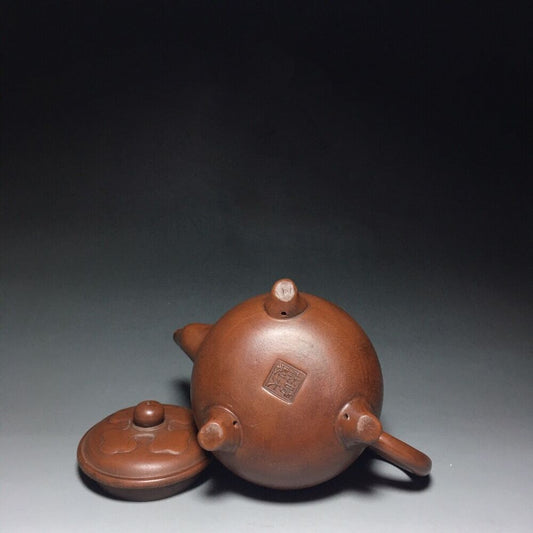 vintage chinese yixing purple clay teapot zisha ceremony carving Collectible art