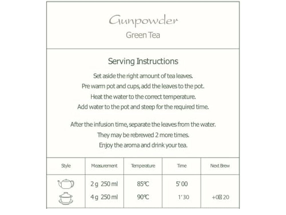 Gunpowder Green Tea from China - Heaven Tea - Pellet Tea - Zhu Cha Zhucha 100g