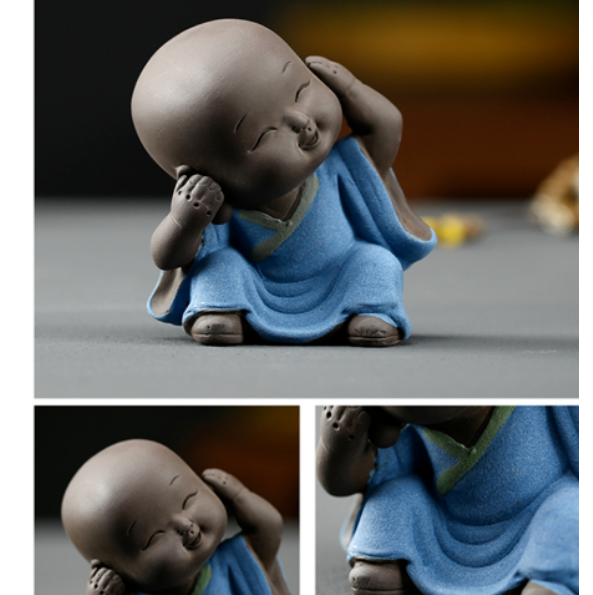 creative tea pet lovely monk vase tea play zisha purple clay home decoration new