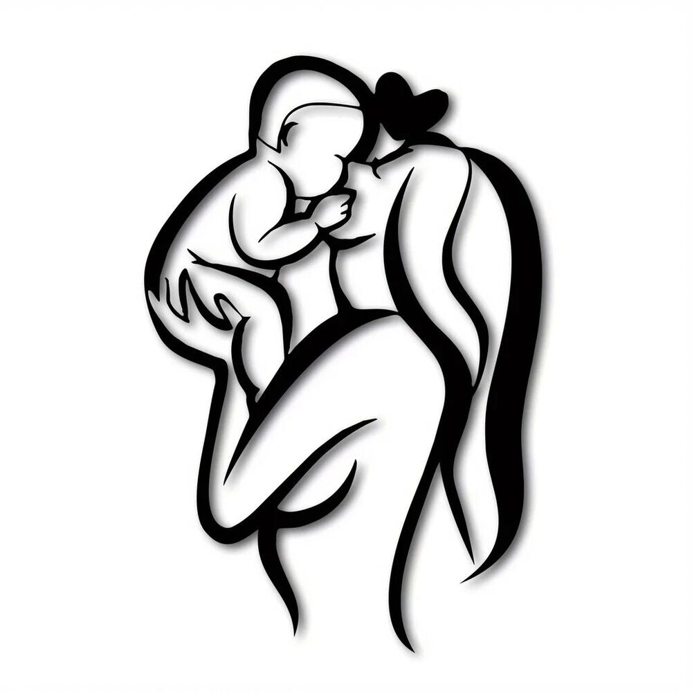 Mother & Child Mother Wall Art, Love And Mother's Day Wall Decor Metal
