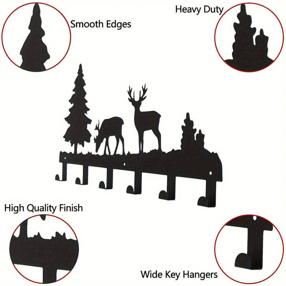 Metal Elk Key Hooks, Wall Hooks, Household Multi-Purpose Clothes Bag Key Hooks