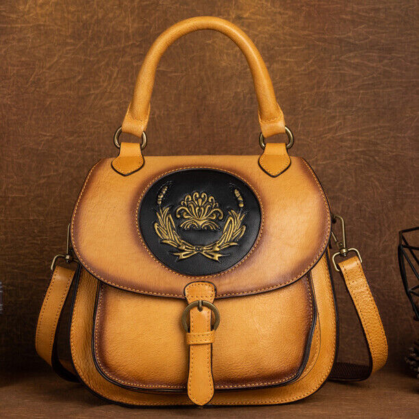 Top Cow Leather Women's Handbag, Luxury Leather Small Backpack Shoulder Bag Hobo