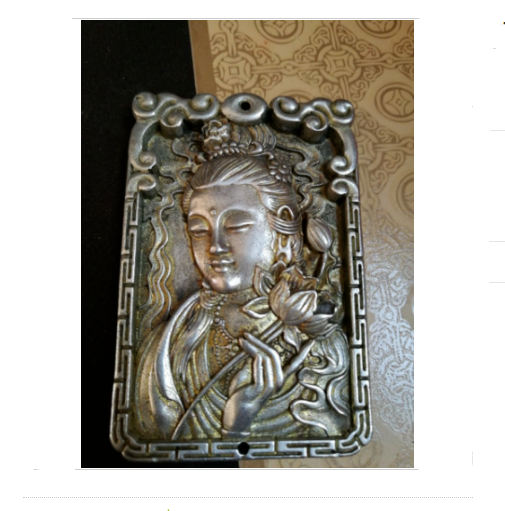 China Tibet silver Amulet Pendant Guanyin