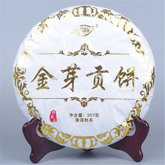357g Yunnan Pu-erh Tea Black Tea Cake Premium Ripe Pu'er Tea Chinese Cooked Tea