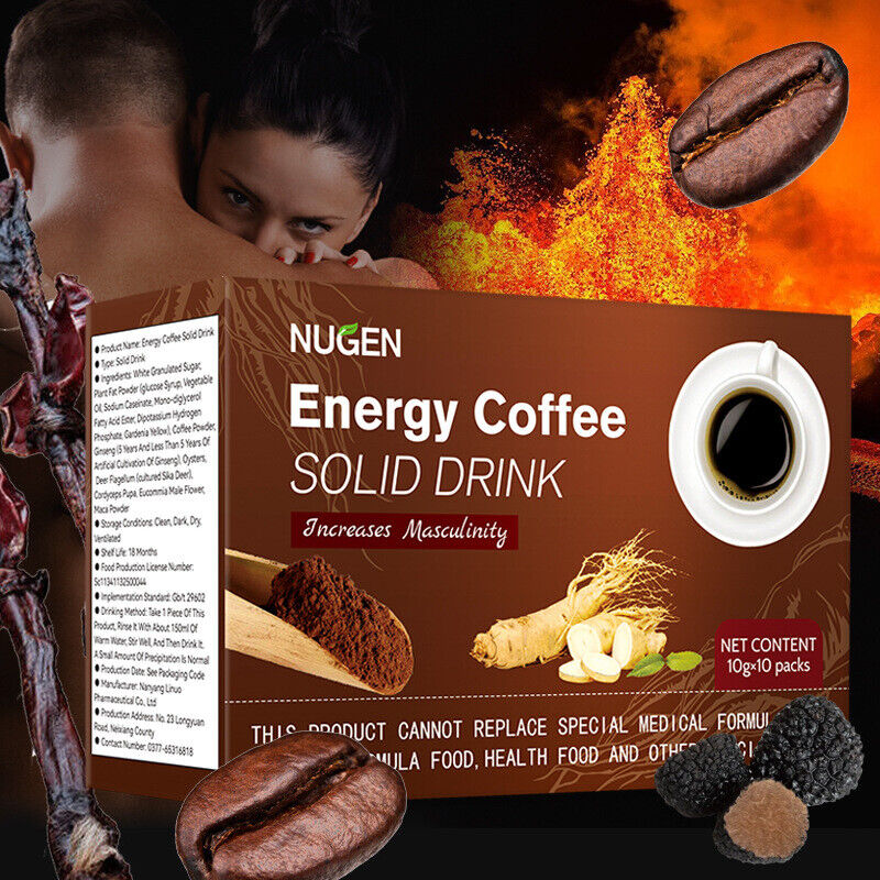 10g*10 Packs Energy Coffee Solid Drink Ground Black Coffee Healthy Drink