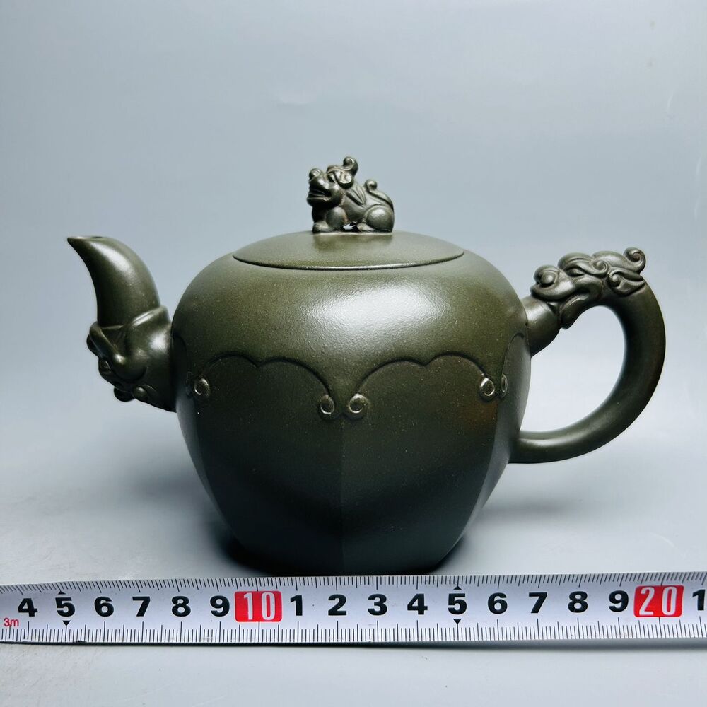 Vintage China Yixing Purple Clay Teapot Zisha Ceramic Carving Exquisite Teaware