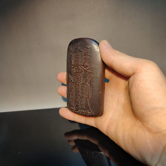 Vintage Folk Art Wood Carving Craft Wooden Pieces Carved Pendant Ornament Statue