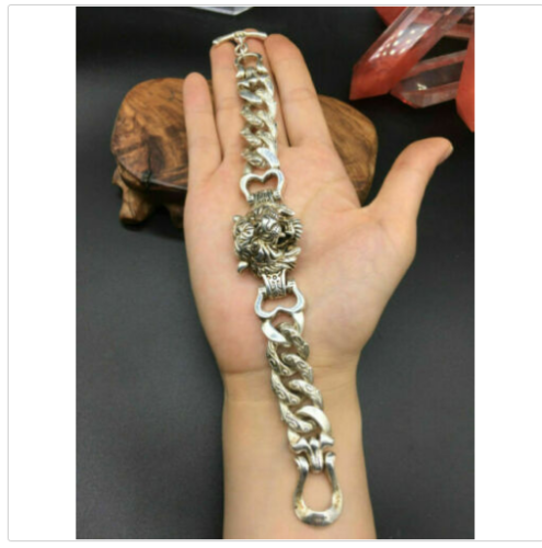 Chinese tibet silver Bracelet Fashion evil person statue gift decorate