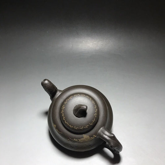 vintage chinese yixing purple clay teapot zisha ceremony carving Collectible art