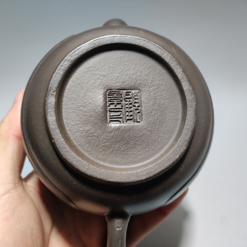 Vintage Chinese Yixing Purple Clay Teapot Zisha Ceremony Carving Bamboo Teaware