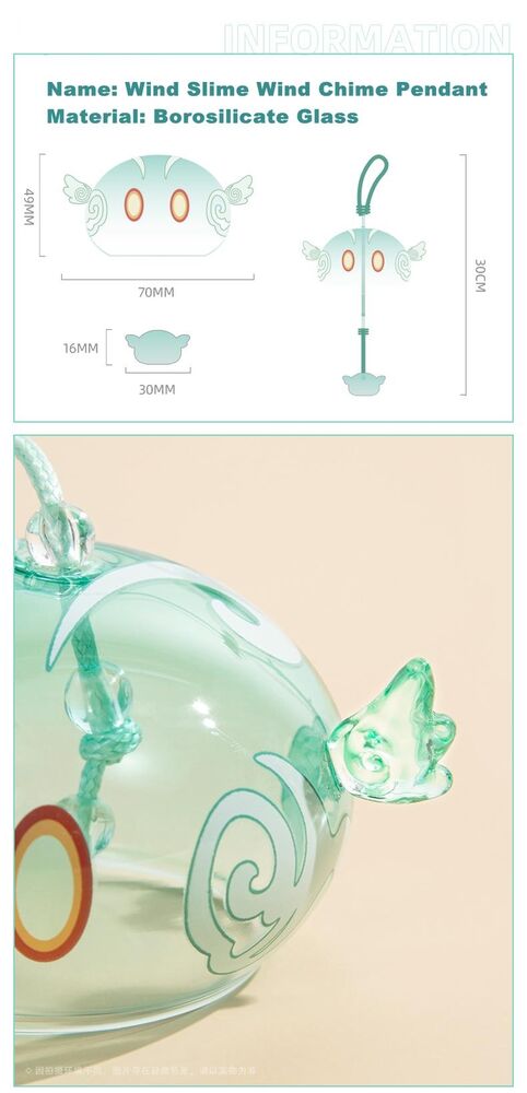 Official Genshin Impact Anemo Slime Glass Wind Chime Pendant Anime Gift Preorder