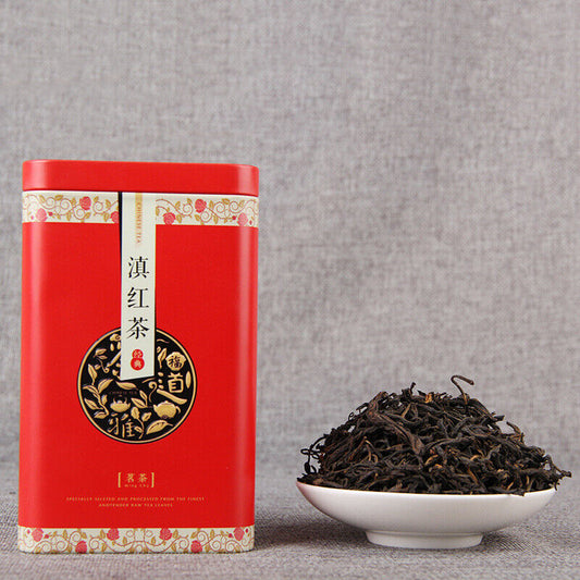 80g Yunnan Spring Loose Leaf Dianhong Tea Iron Box Gift Tea Black Tea-