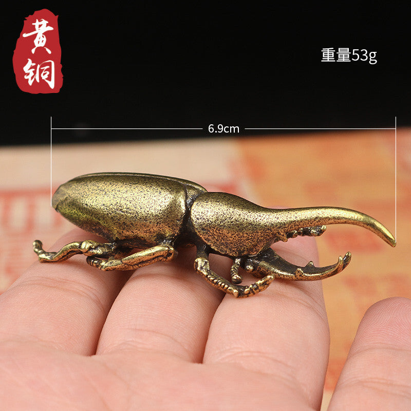 Brass Unicorn Fairy Tea Pet Simulation Retro Beetle Beetle Decoration Ornament