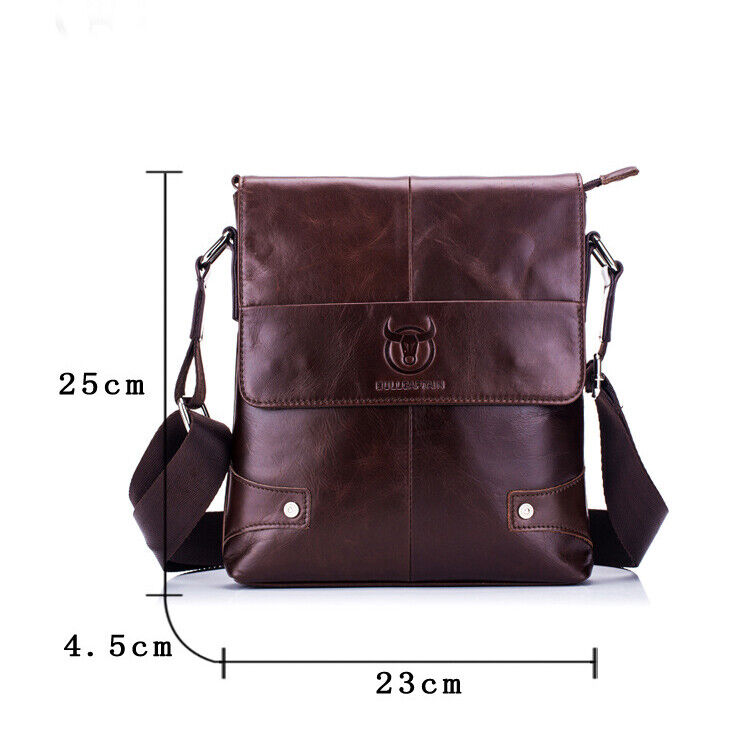 100% Genuine Leather Men's 10" Business Shoulder Messenger Bag Crossbody Bags