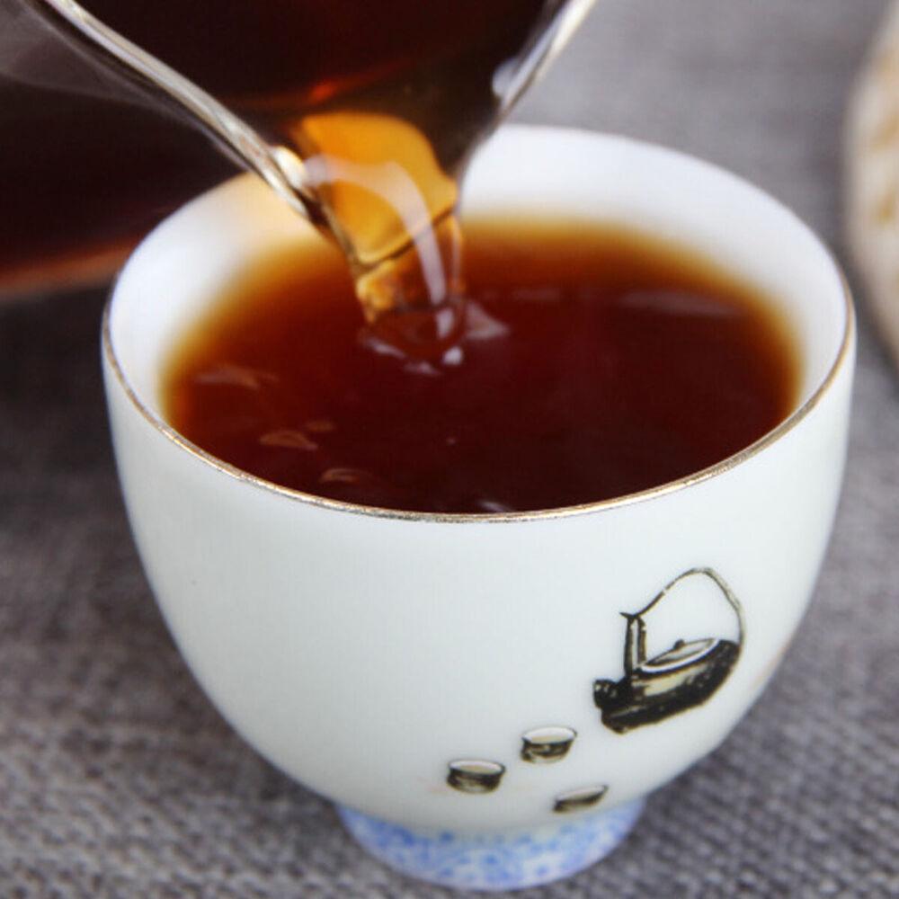 Mature Puer Tea Full Fermented Banz Slope Golden Bud Shu 357g Cooked Cake-