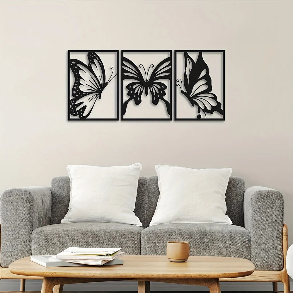 3pcs Butterfly Metal Wall Decor Butterfly Metal Wall Art Hanging Wall Deco