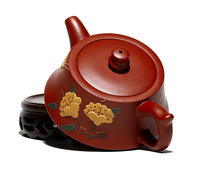 Chinese Yixing Zisha Clay Handmade Exquisite Teapot (牡丹纳瓢 底款:王国望)