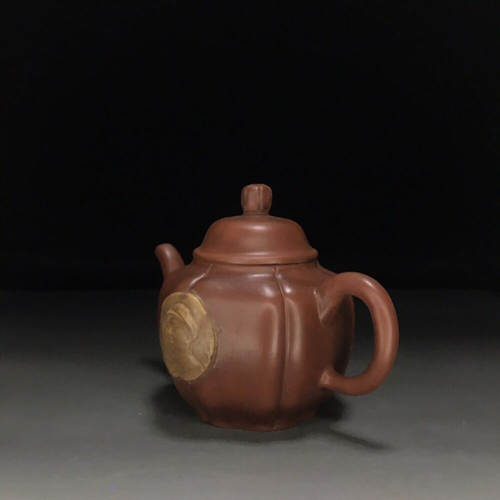 vintage chinese yixing purple clay teapot zisha ceremony carving Collectible art