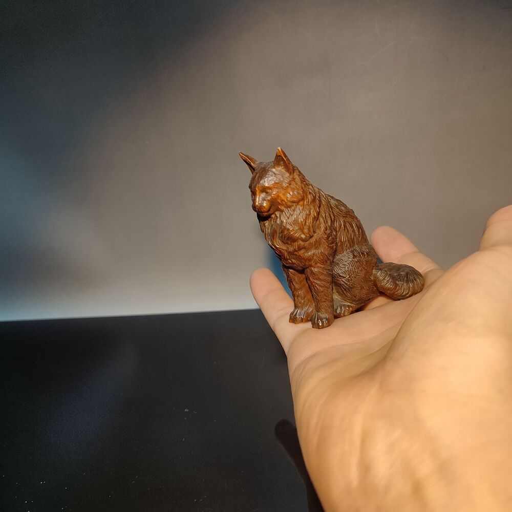 Vintage Wooden Christmas Ornaments Nice Little Carving Fox Lowrie Statue Gift