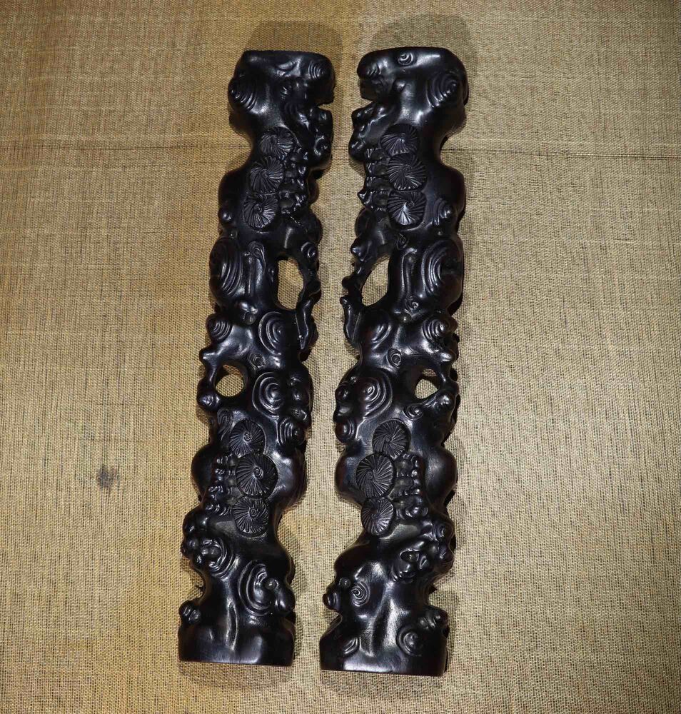 13" large ebony wood carving paperweights paperweight antique carved statue art
