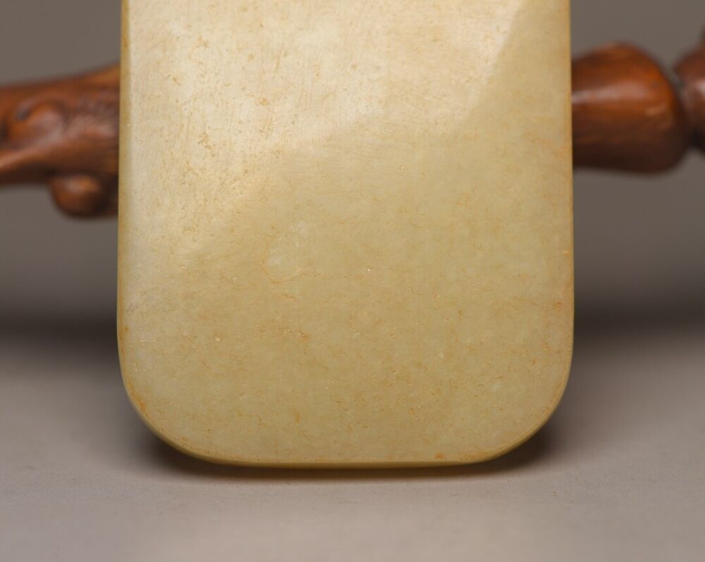 Chinese Old Natural Hetian Jade Hand Carved Kwan Yin Statue Lucky Jade Pendant