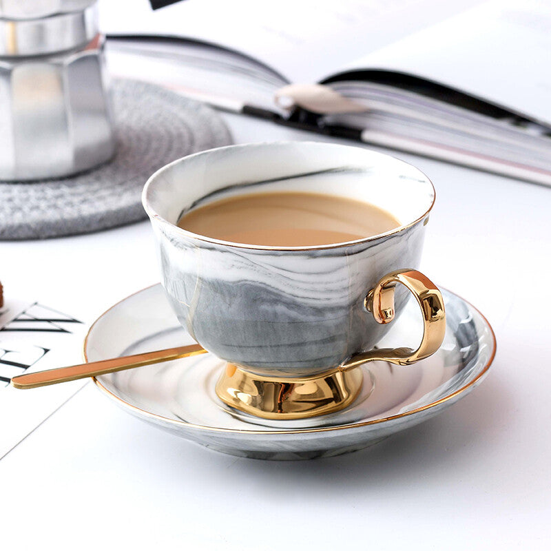Fashion Ceramic Coffee Mug Office Milk Tea Cup Marbling Design Cup