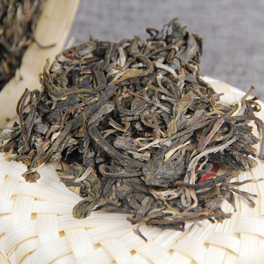 500g Bamboo Basket Pu-erh Green Tea Top Ancient Tree Cha Pu'er Tea Cake Gift Tea-