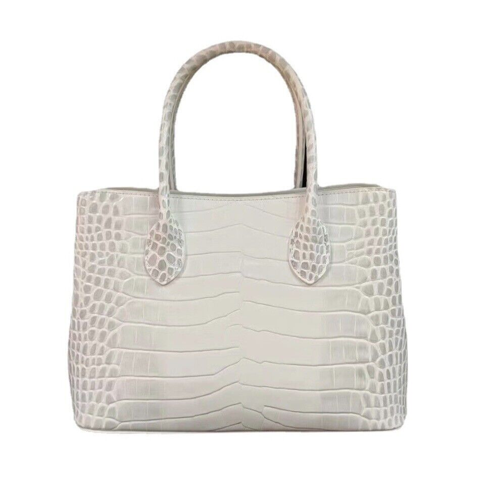 Top Cowhide Nile Crocodile Embossed Handbag, Women's Luxury Evening Shoulder Bag