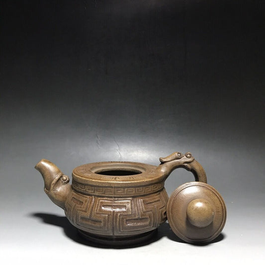 vintage chinese yixing purple clay teapot zisha ceremony carving Collectible art