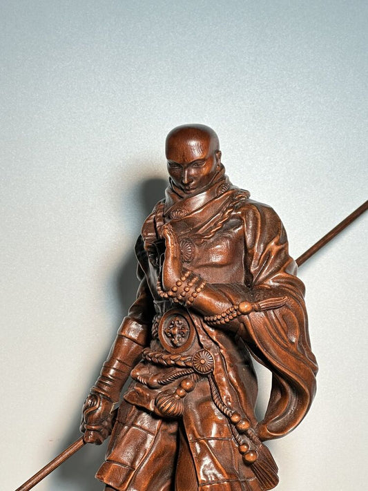 Vintage Chinese Boxwood Carving Figure Statue Wooden Sculptures Home Decorations