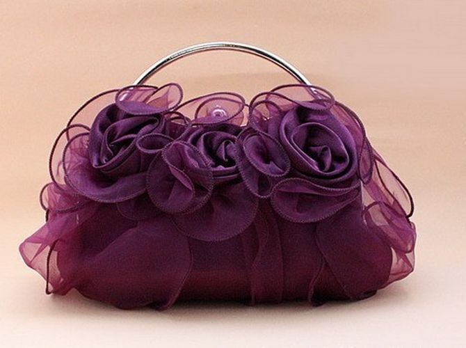 Frame Wristlets Appliques Flowers Handbags Diamond Satin Flower Evening Handbag