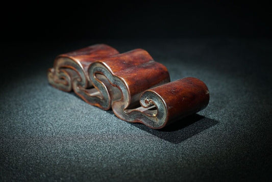 Nice welcome antique wooden statue carvings decor penholder for desk study wood