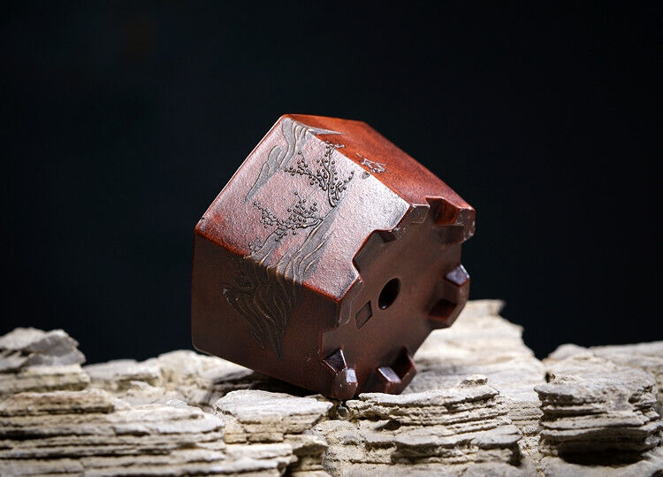 Chinese Yixing Zisha Clay Handmade Exquisite flowerpot(手工六方 底款:铁画轩)