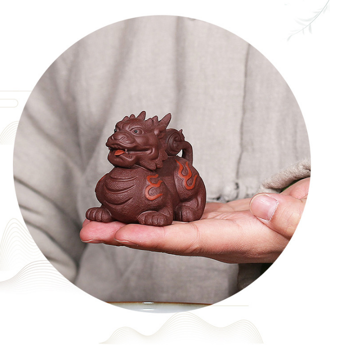 Yixing purple sand tea pet huoqilin decoration tea ceremony tea play tea set