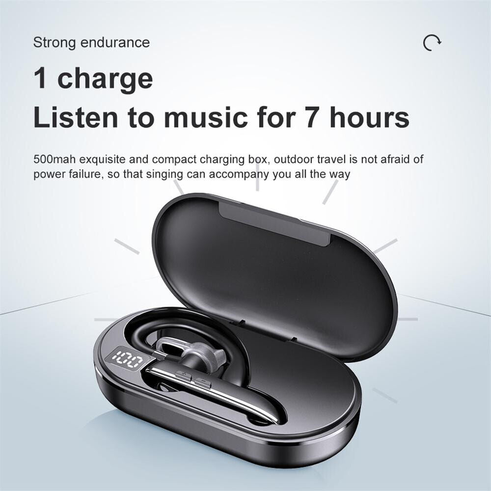 Wireless Headset Bluetooth 5.1 Earpiece Noise Cancelling Earbud Driving Trucker