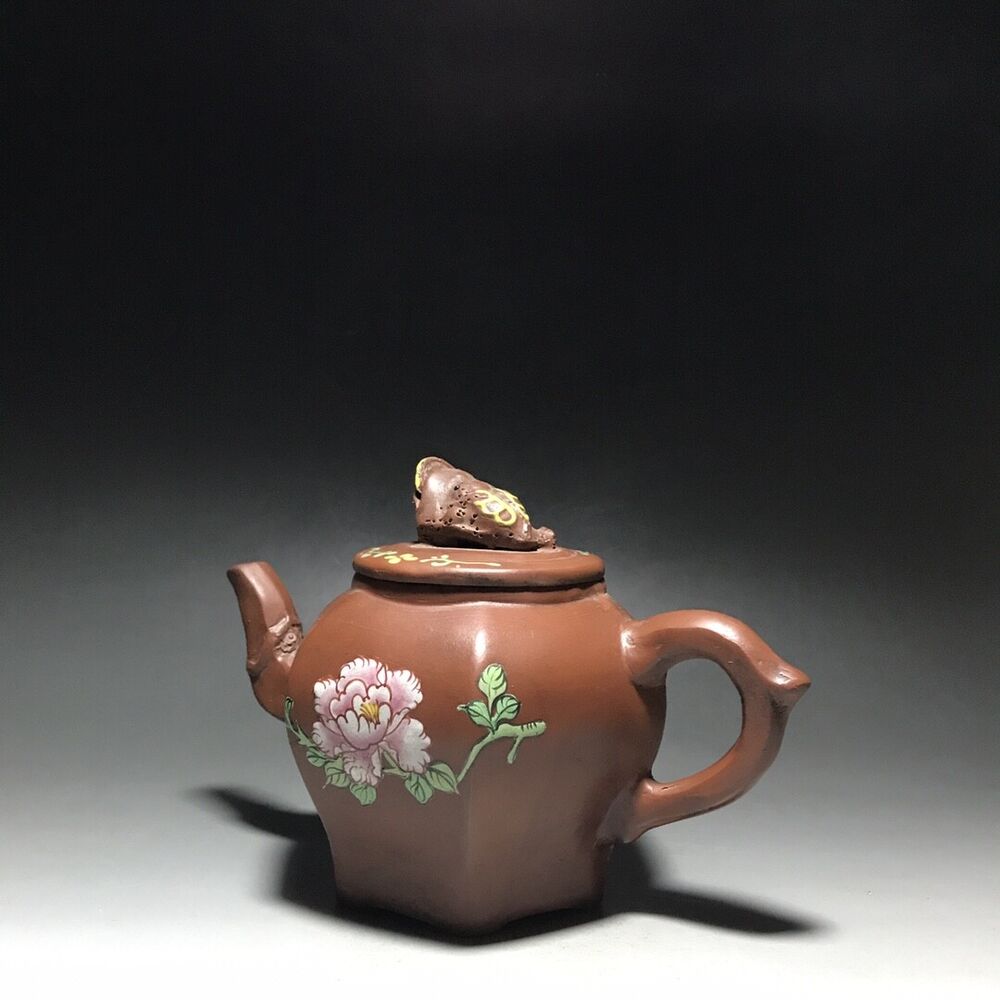 vintage chinese yixing purple clay teapot zisha ceremony carving Collectible art